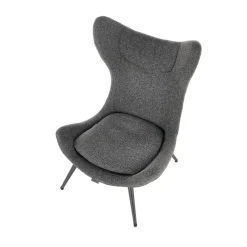 Garnero Arredamenti Poltrone Design|Poltrone Relax-Poltrona da salotto imbottita in tessuto antracite nero Canova