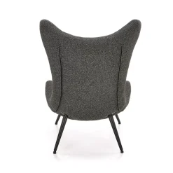 Garnero Arredamenti Poltrone Design|Poltrone Relax-Poltrona da salotto imbottita in tessuto antracite nero Canova