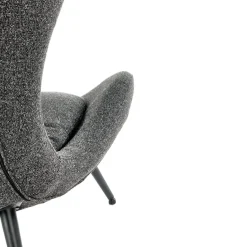 Garnero Arredamenti Poltrone Design|Poltrone Relax-Poltrona da salotto imbottita in tessuto antracite nero Canova