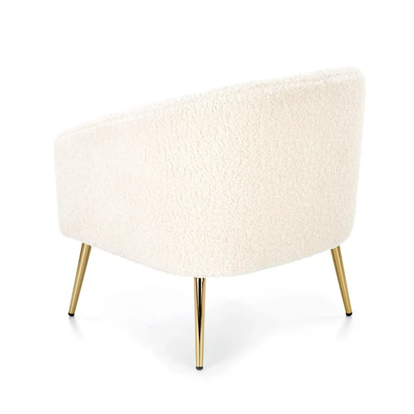 Garnero Arredamenti Poltrone Design|Poltrone Relax-Poltrona da salotto in tessuto panna e acciaio oro Camel