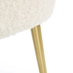 Garnero Arredamenti Poltrone Design|Poltrone Relax-Poltrona da salotto in tessuto panna e acciaio oro Camel