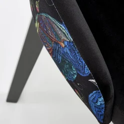 Garnero Arredamenti Poltrone Design-Poltrona da salotto in velluto con grafica Avarua Nero