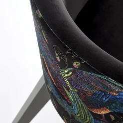 Garnero Arredamenti Poltrone Design-Poltrona da salotto in velluto con grafica Avarua Nero