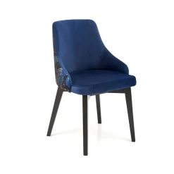 Garnero Arredamenti Sedie In Tessuto|Poltrone Design-Poltrona da salotto in velluto con grafica Avarua Blu