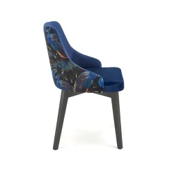 Garnero Arredamenti Sedie In Tessuto|Poltrone Design-Poltrona da salotto in velluto con grafica Avarua Blu