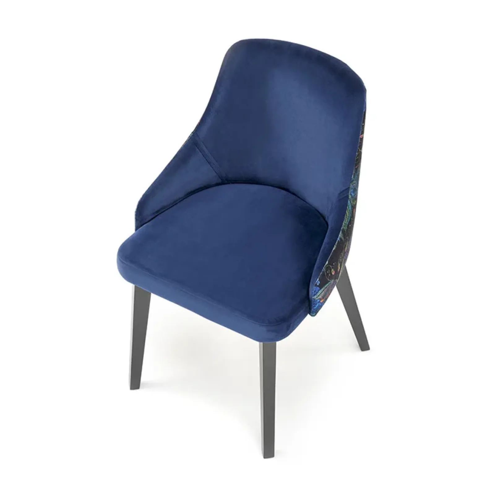 Garnero Arredamenti Sedie In Tessuto|Poltrone Design-Poltrona da salotto in velluto con grafica Avarua Blu