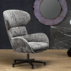 Garnero Arredamenti Poltrone Design|Poltrone Relax-Poltrona design girevole imbottita in tessuto  Mappy Grigio