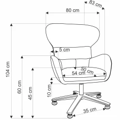 Garnero Arredamenti Poltrone Design|Poltrone Relax-Poltrona design girevole imbottita in tessuto  Mappy Grigio