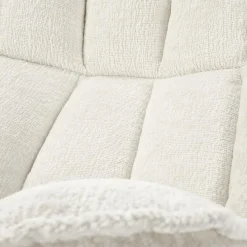 Garnero Arredamenti Poltrone Design|Poltrone Relax-Poltrona design girevole imbottita in tessuto panna nero Montana