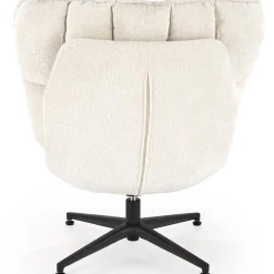 Garnero Arredamenti Poltrone Design|Poltrone Relax-Poltrona design girevole imbottita in tessuto panna nero Montana