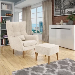 Garnero Arredamenti Poltrone Design-Poltrona design imbottita in tessuto Soffio Beige