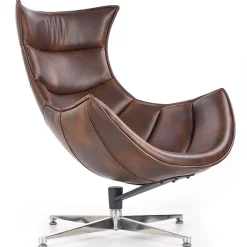 Garnero Arredamenti Poltrone Design|Poltroncine Imbottite-Poltrona design imbottita ecopelle vintage Isotta Marrone