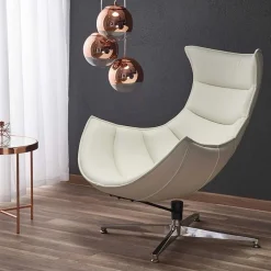 Garnero Arredamenti Poltrone Design|Poltroncine Imbottite-Poltrona design in ecopelle imbottita Isotta Bianco