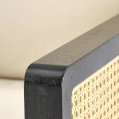 Garnero Arredamenti Poltrone Design-Poltrona design soggiorno in rattan naturale beige nero Niceto