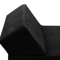 Garnero Arredamenti Poltrone Relax|Poltroncine Imbottite-Poltrona divano letto pieghevole 90cm modulo singolo nero Lorin Tessuto Vellutato Alova Nero