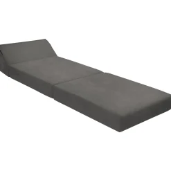 Garnero Arredamenti Poltrone Relax|Poltroncine Imbottite-Poltrona divano letto pieghevole 90cm modulo singolo grigio Lorin Tessuto Vellutato Alova Grigio
