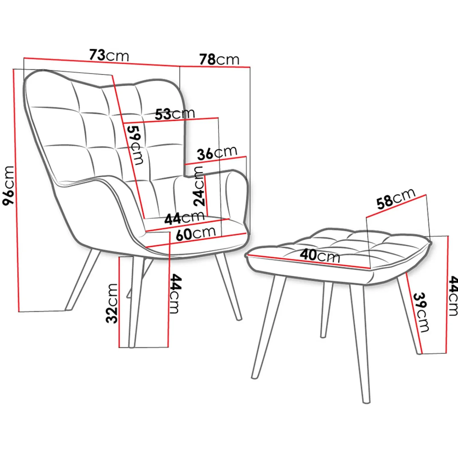 Garnero Arredamenti Poltroncine Imbottite-Poltrona imbottita con poggiapiedi in velluto Siena Verde
