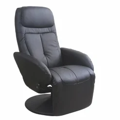 Garnero Arredamenti Poltrone Design|Poltrone Relax-Poltrona imbottita in ecopelle reclinabile Nina Nero