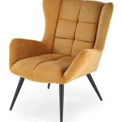 Garnero Arredamenti Poltrone Relax|Poltroncine Imbottite-Poltrona imbottita in tessuto giallo nero Snooz Senape