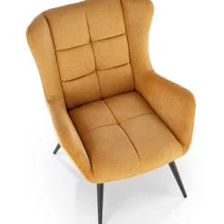 Garnero Arredamenti Poltrone Relax|Poltroncine Imbottite-Poltrona imbottita in tessuto giallo nero Snooz Senape