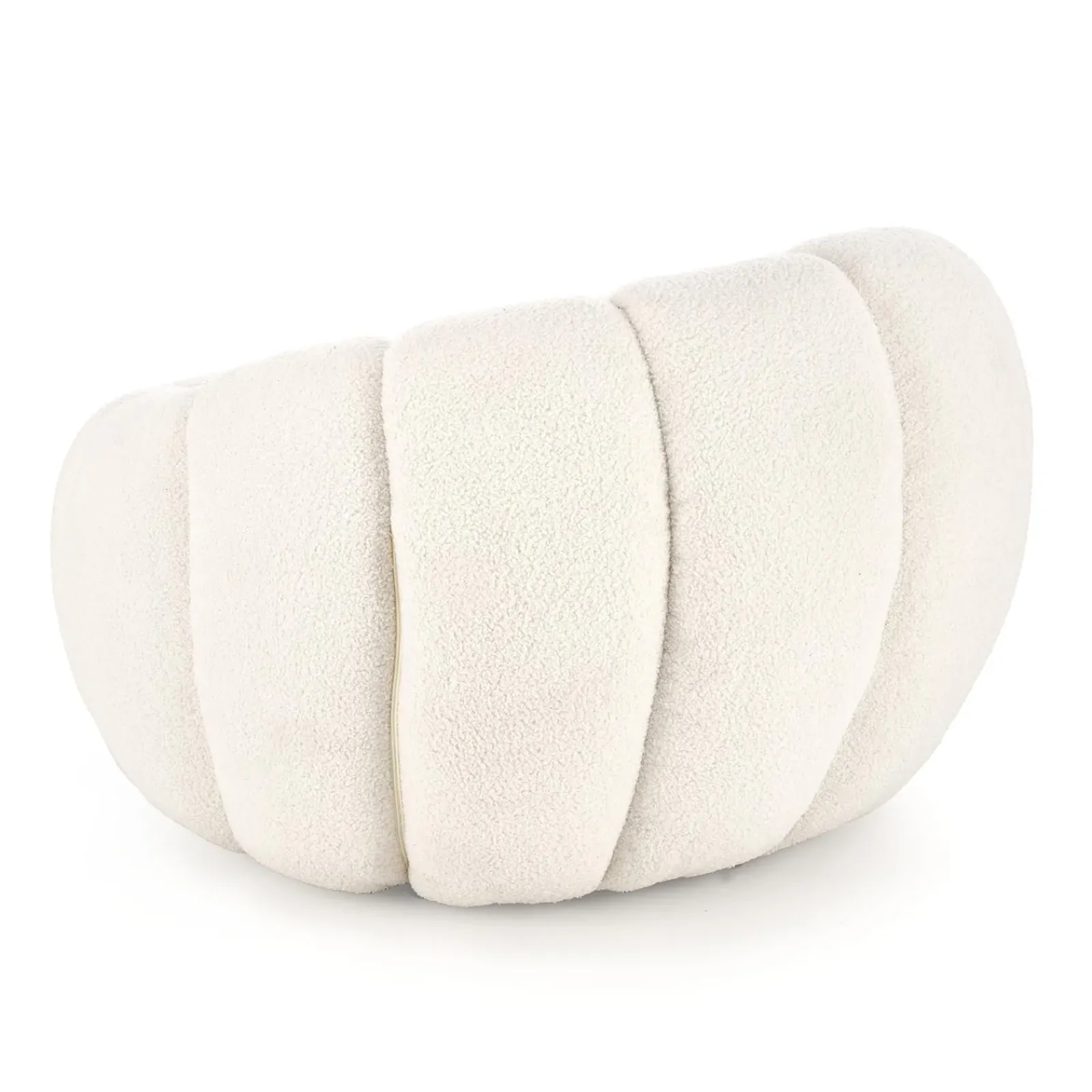 Garnero Arredamenti Poltroncine Imbottite-Poltrona imbottita in tessuto bouclé design moderno color Coccoluna Crema