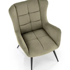 Garnero Arredamenti Poltrone Relax|Poltroncine Imbottite-Poltrona imbottita in tessuto oliva nero Snooz Verde