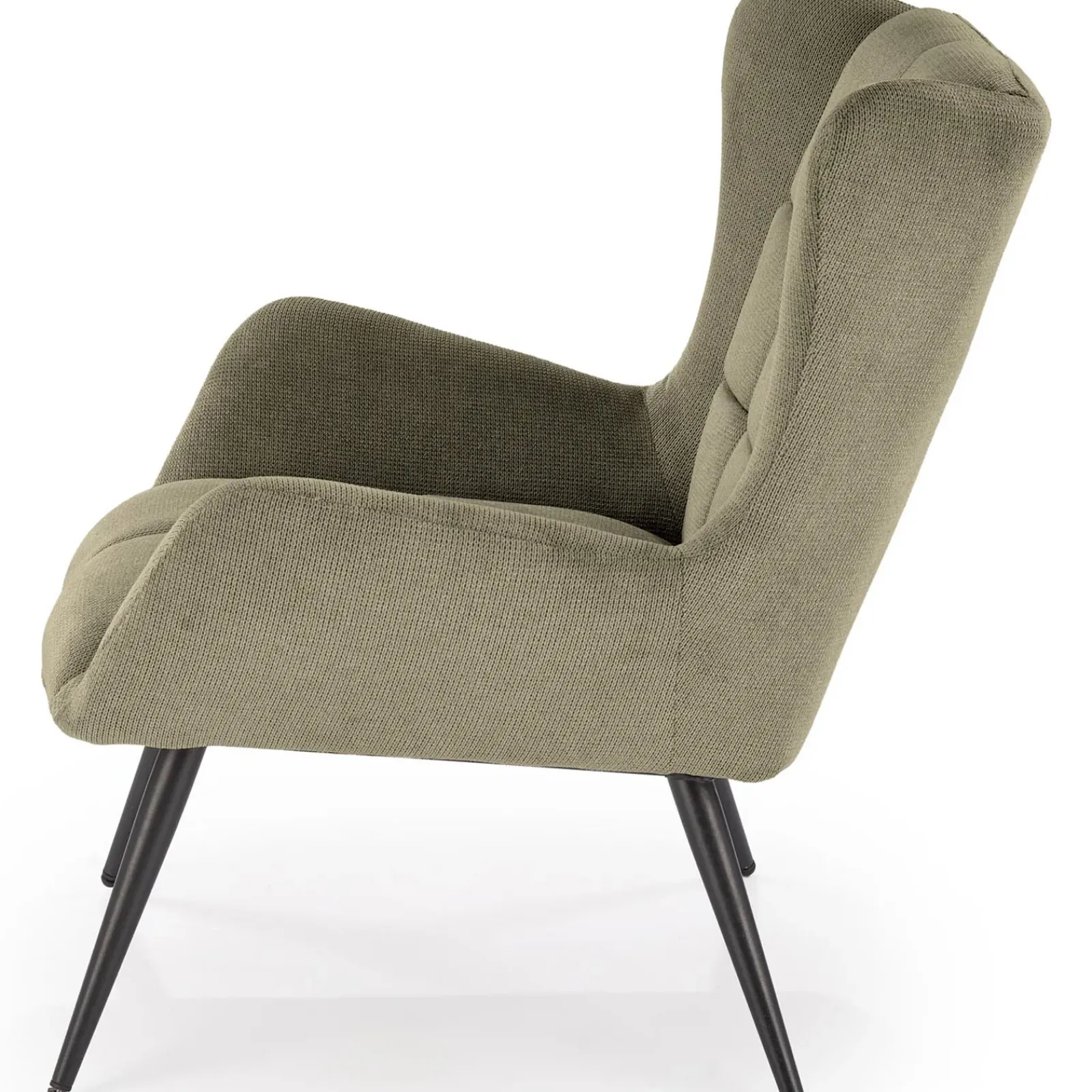 Garnero Arredamenti Poltrone Relax|Poltroncine Imbottite-Poltrona imbottita in tessuto oliva nero Snooz Verde