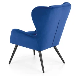 Garnero Arredamenti Poltrone Design|Poltrone Relax-Poltrona imbottita in tessuto velluto nero Polly Blu