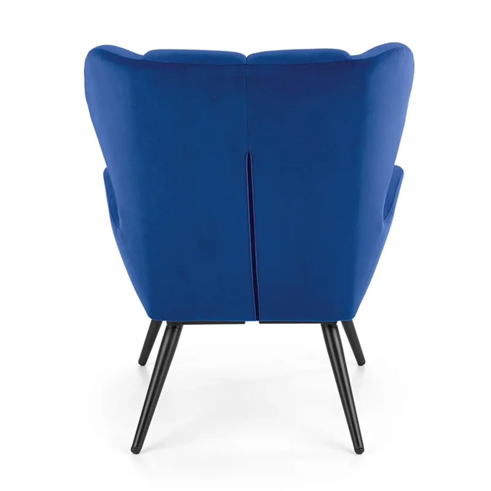 Garnero Arredamenti Poltrone Design|Poltrone Relax-Poltrona imbottita in tessuto velluto nero Polly Blu