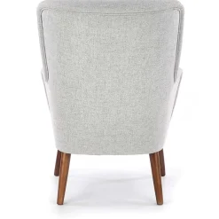 Garnero Arredamenti Poltrone Design|Poltroncine Imbottite-Poltrona imbottita in tessuto gambe in noce grigio Romina