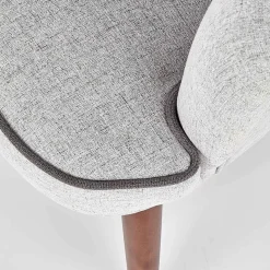 Garnero Arredamenti Poltrone Design|Poltroncine Imbottite-Poltrona imbottita in tessuto gambe in noce grigio Romina