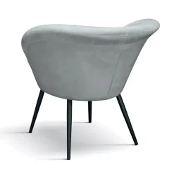 Garnero Arredamenti Poltroncine Imbottite-Poltrona imbottita in velluto grigio metallo Lancer