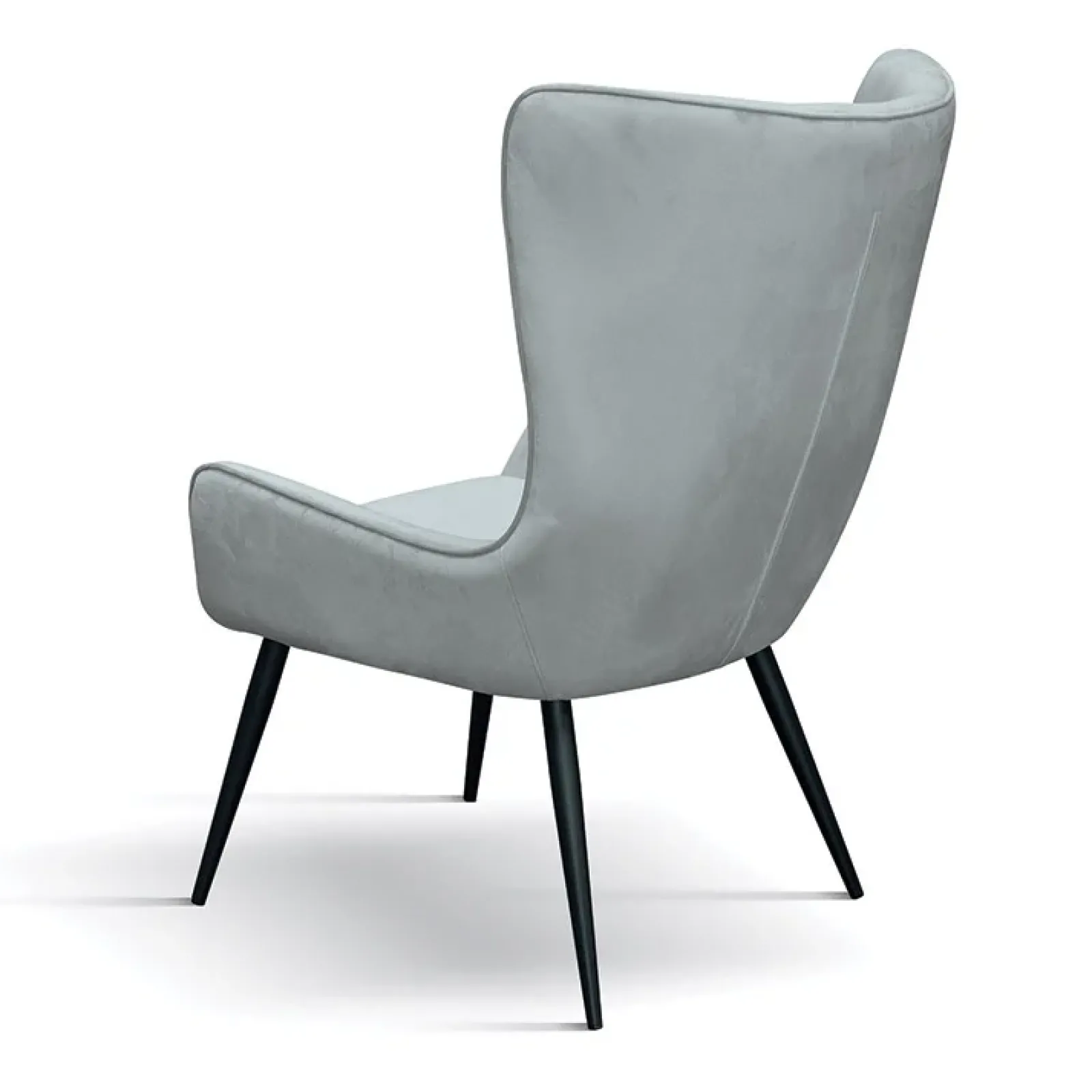 Garnero Arredamenti Poltroncine Imbottite-Poltrona imbottita in velluto grigio metallo Jared