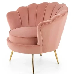 Garnero Arredamenti Poltrone Design|Poltrone Sala D'attesa-Poltrona imbottita moderna in velluto antico oro Gabriella Rosa