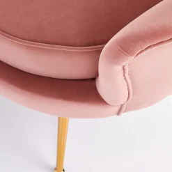 Garnero Arredamenti Poltrone Design|Poltrone Sala D'attesa-Poltrona imbottita moderna in velluto antico oro Gabriella Rosa