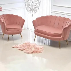 Garnero Arredamenti Poltrone Design|Poltrone Sala D'attesa-Poltrona imbottita moderna in velluto antico oro Gabriella Rosa