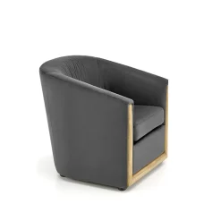 Garnero Arredamenti Poltrone Sala D'attesa|Poltrone Relax-Poltrona imbottita relax in velluto grigio Simeone Antracite