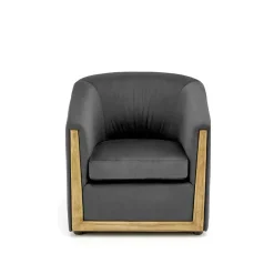 Garnero Arredamenti Poltrone Sala D'attesa|Poltrone Relax-Poltrona imbottita relax in velluto grigio Simeone Antracite