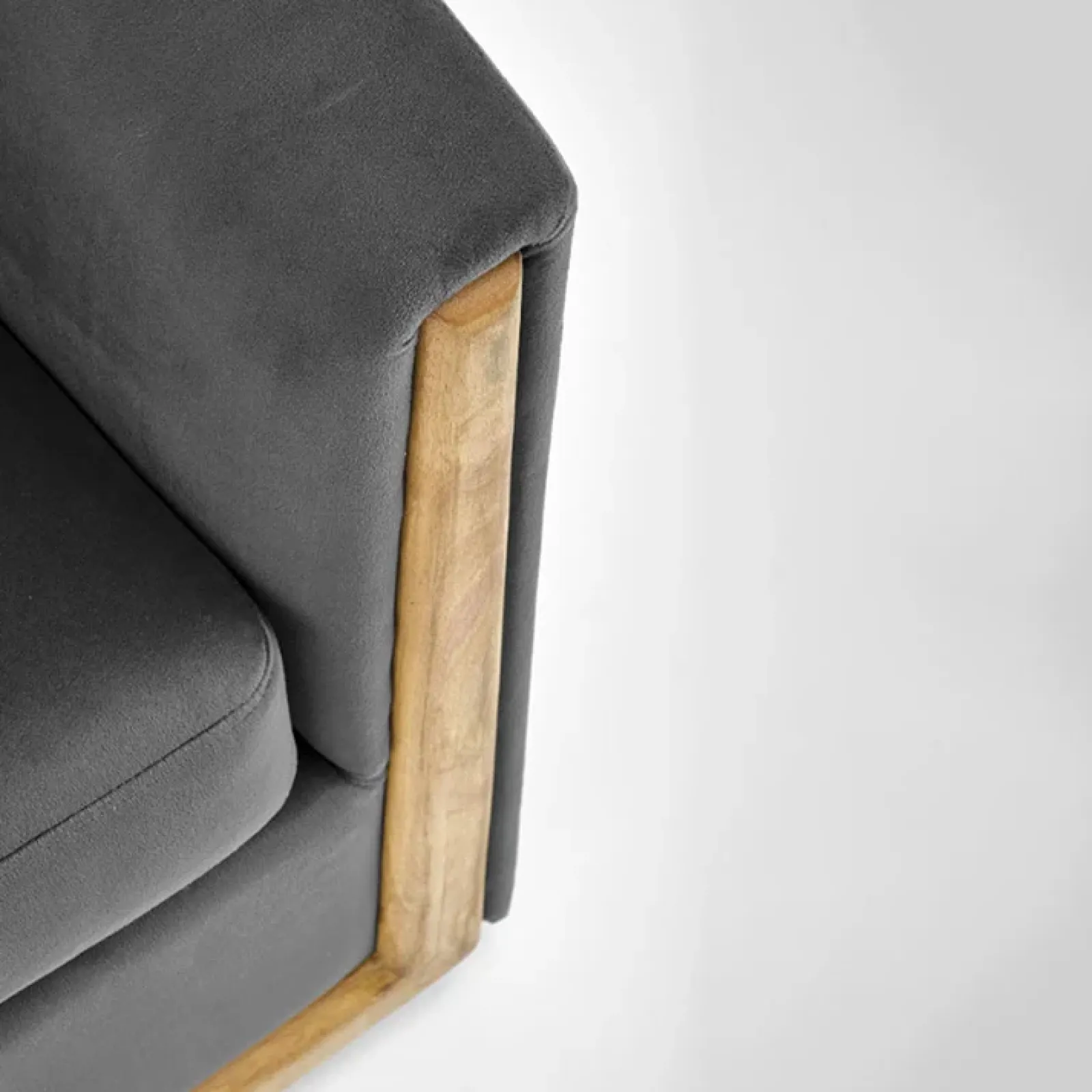 Garnero Arredamenti Poltrone Sala D'attesa|Poltrone Relax-Poltrona imbottita relax in velluto grigio Simeone Antracite