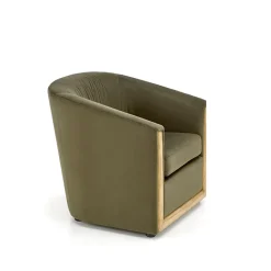 Garnero Arredamenti Sedie Sala Attesa|Poltrone Sala D'attesa-Poltrona imbottita relax in velluto Simeone Verde