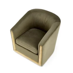 Garnero Arredamenti Sedie Sala Attesa|Poltrone Sala D'attesa-Poltrona imbottita relax in velluto Simeone Verde