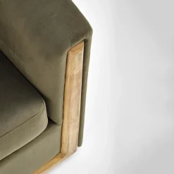 Garnero Arredamenti Sedie Sala Attesa|Poltrone Sala D'attesa-Poltrona imbottita relax in velluto Simeone Verde