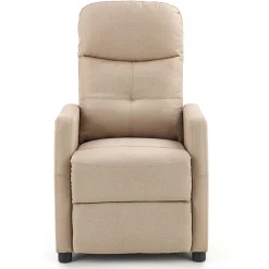 Garnero Arredamenti Poltrone Relax-Poltrona reclinabile imbottita in tessuto beige Adele