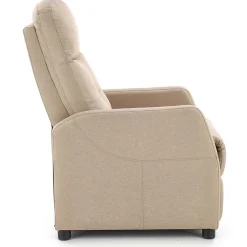 Garnero Arredamenti Poltrone Relax-Poltrona reclinabile imbottita in tessuto beige Adele