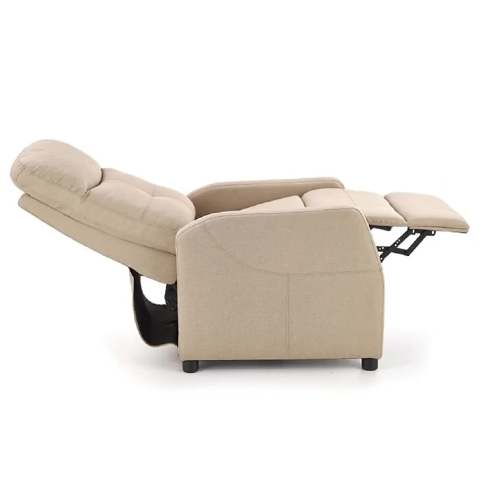 Garnero Arredamenti Poltrone Relax-Poltrona reclinabile imbottita in tessuto beige Adele
