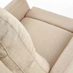 Garnero Arredamenti Poltrone Relax-Poltrona reclinabile imbottita in tessuto beige Adele