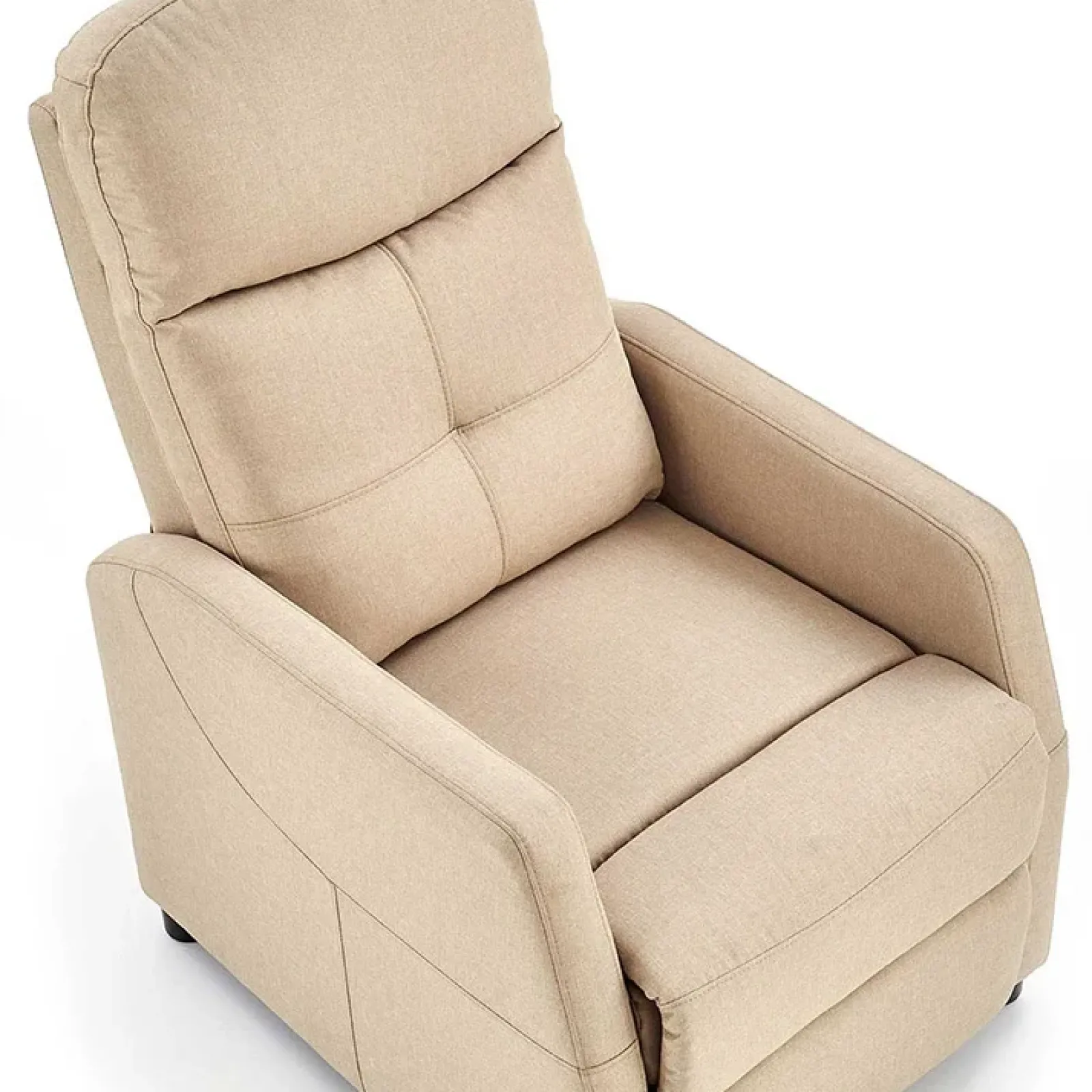 Garnero Arredamenti Poltrone Relax-Poltrona reclinabile imbottita in tessuto beige Adele