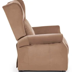Garnero Arredamenti Poltrone Relax|Poltroncine Imbottite-Poltrona reclinabile imbottita in velluto beige Cassiopea Tessuto Vellutato Lucido Beige