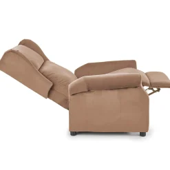 Garnero Arredamenti Poltrone Relax|Poltroncine Imbottite-Poltrona reclinabile imbottita in velluto beige Cassiopea Tessuto Vellutato Lucido Beige