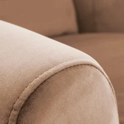 Garnero Arredamenti Poltrone Relax|Poltroncine Imbottite-Poltrona reclinabile imbottita in velluto beige Cassiopea Tessuto Vellutato Lucido Beige